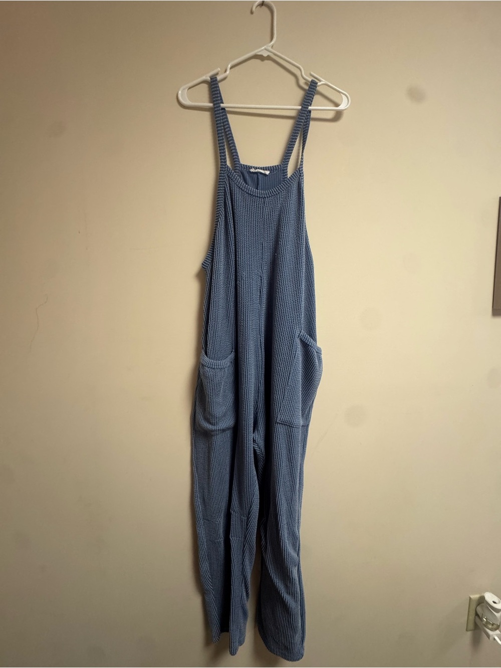 Wasabi + Mint Ribbed Blue Strappy Top